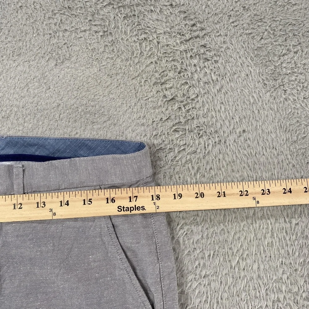 Banana Republic Kentfield Pants Mens 33x30 Linen Cotton Gray Taper Chino Summer‎